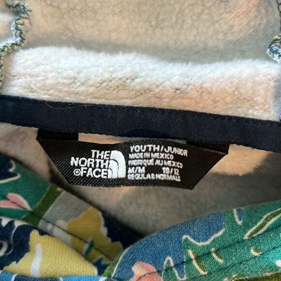 The North Face Youth Medium Jaiden Green Valley Allover Print Pullover Hoodie - Picture 10 of 12